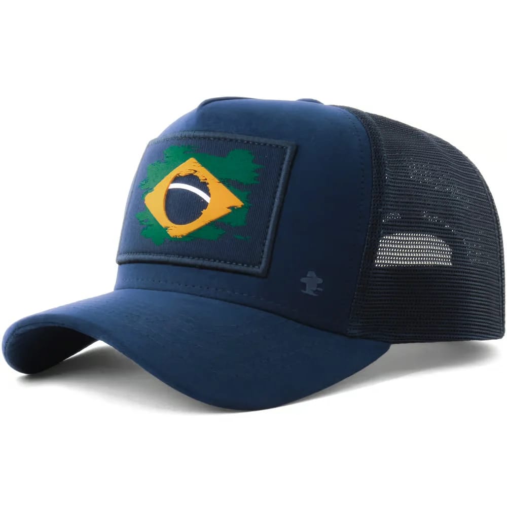 Boné Sacudido's - Bandeira do Brasil - Azul Marinho